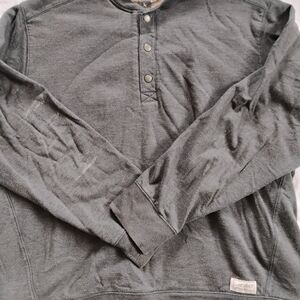 Eddie Bauer Mens Sherpa Lined Grey Pullover Sweater Size Large